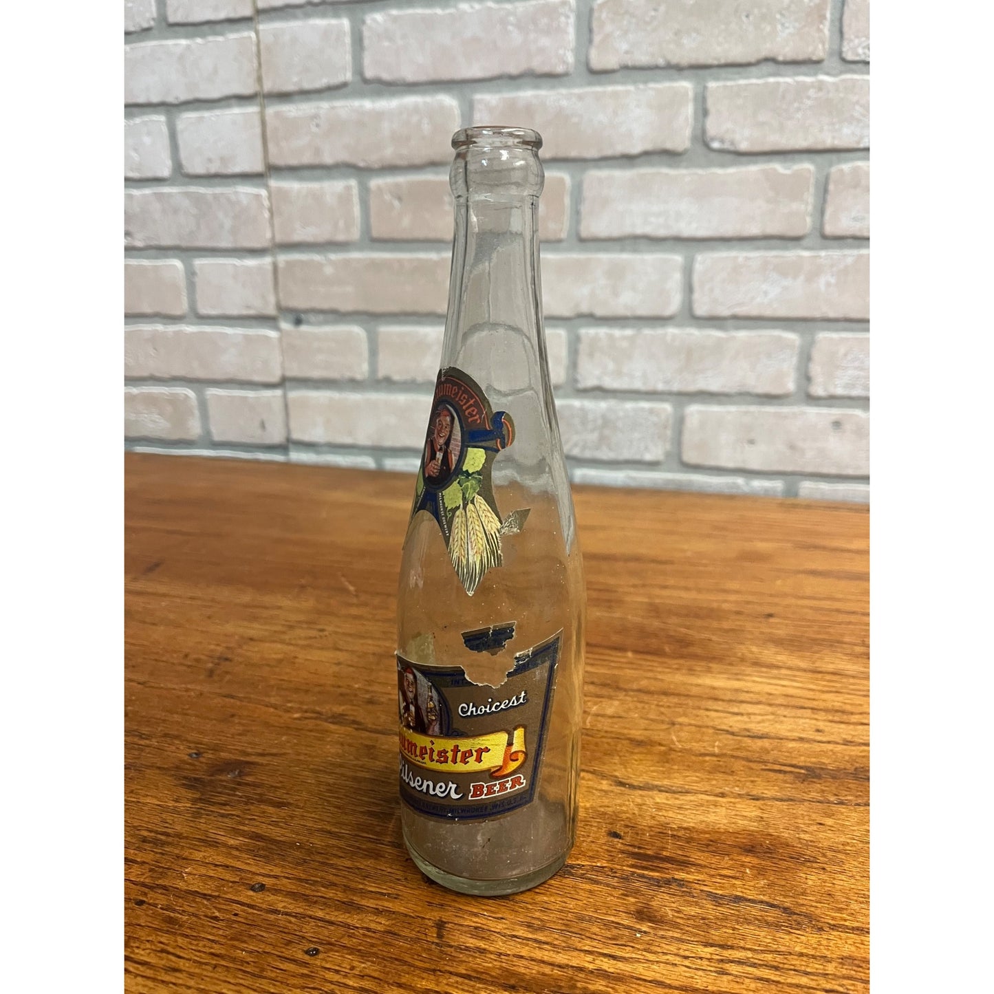 Vintage 1940s Braumeister Pilsner Beer Bottle Milwaukee WI Labels