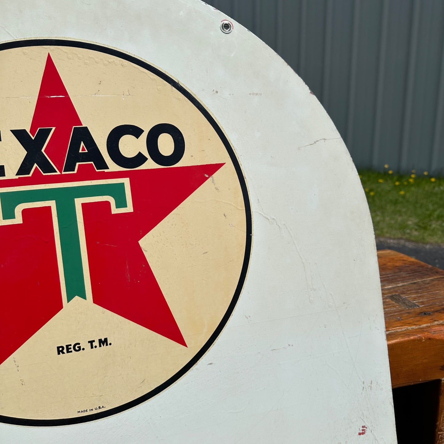 Original Veedol Motor Oil Flying A Wings Curb Sign Texaco Service Station