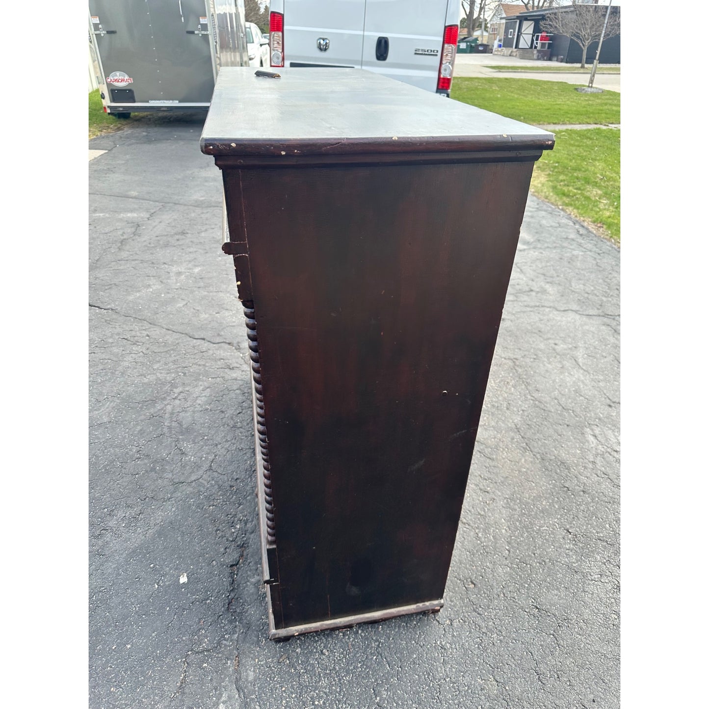 Antique 1800s Butler's Desk Secretary Dresser Cabinet