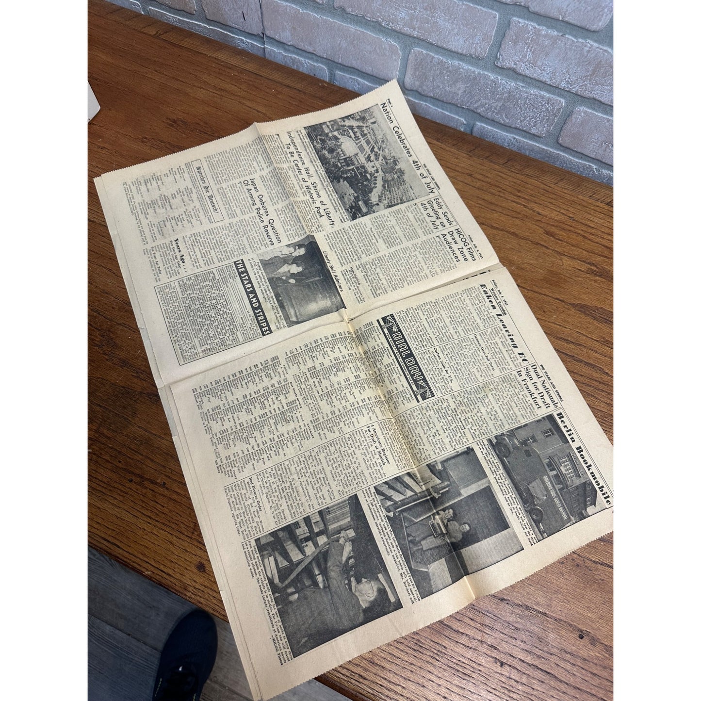 Vintage 1952 Stars & Stripes Newspaper Publication of US Armed Forces July 4th