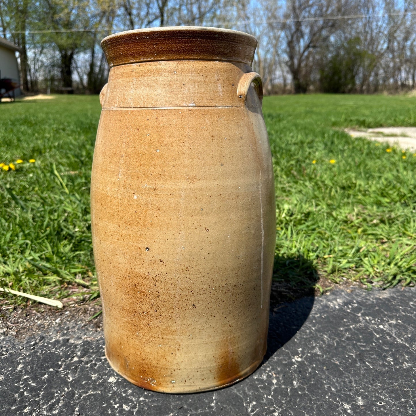 Antique Pierron Milwaukee WI 5 Gallon Salt Glaze Stoneware Churn Crock Wisconsin