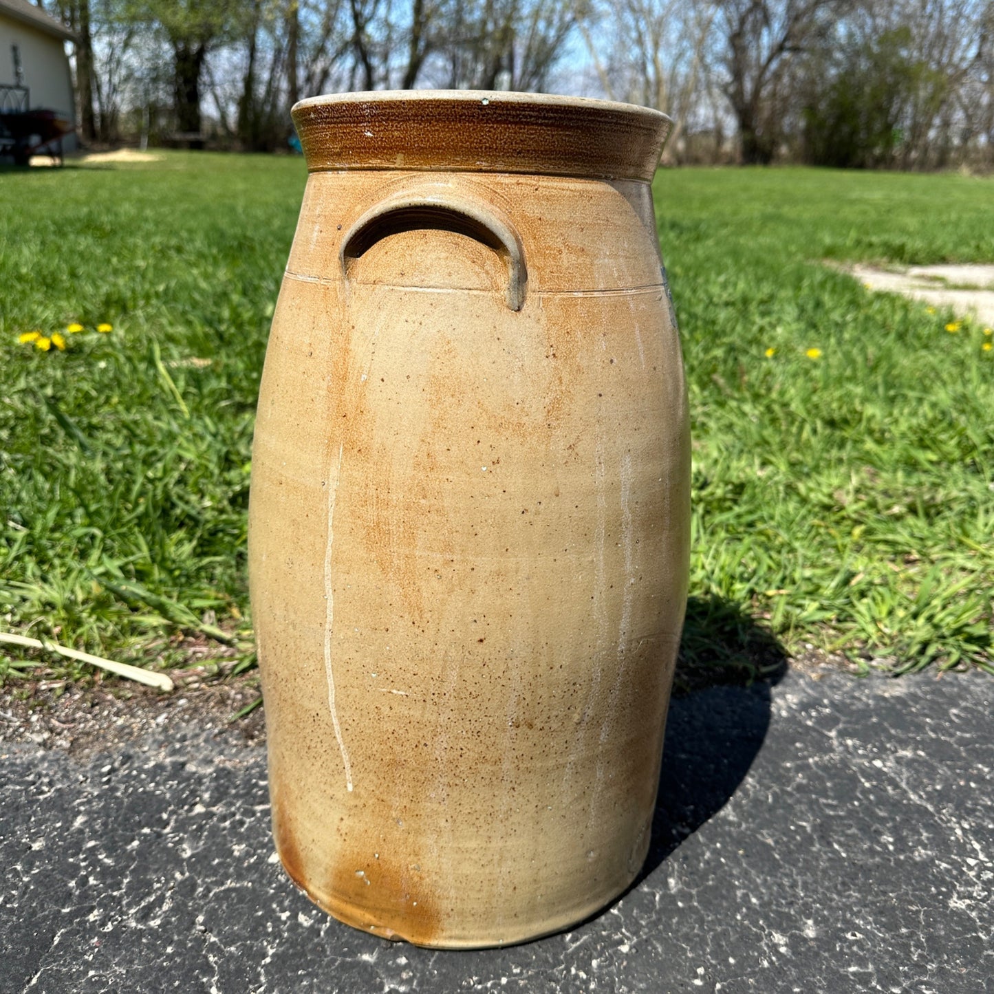 Antique Pierron Milwaukee WI 5 Gallon Salt Glaze Stoneware Churn Crock Wisconsin