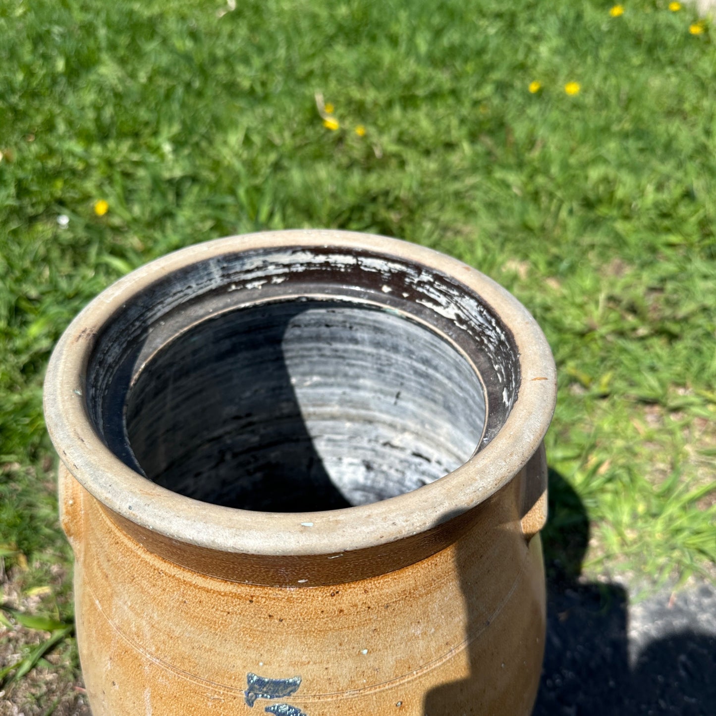 Antique Pierron Milwaukee WI 5 Gallon Salt Glaze Stoneware Churn Crock Wisconsin