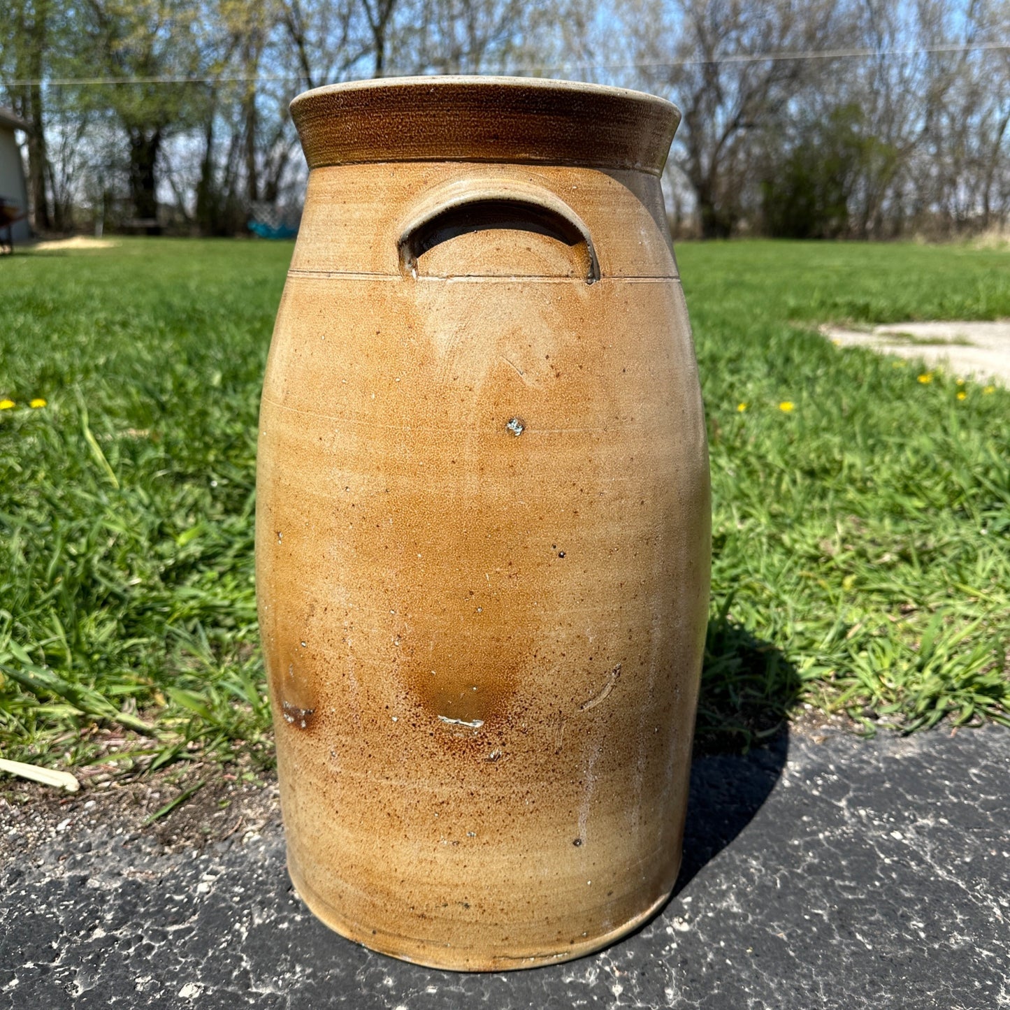 Antique Pierron Milwaukee WI 5 Gallon Salt Glaze Stoneware Churn Crock Wisconsin