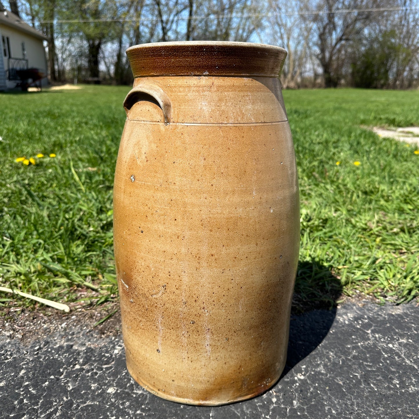 Antique Pierron Milwaukee WI 5 Gallon Salt Glaze Stoneware Churn Crock Wisconsin
