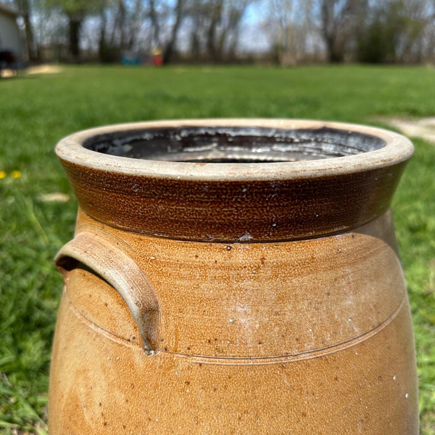 Antique Pierron Milwaukee WI 5 Gallon Salt Glaze Stoneware Churn Crock Wisconsin