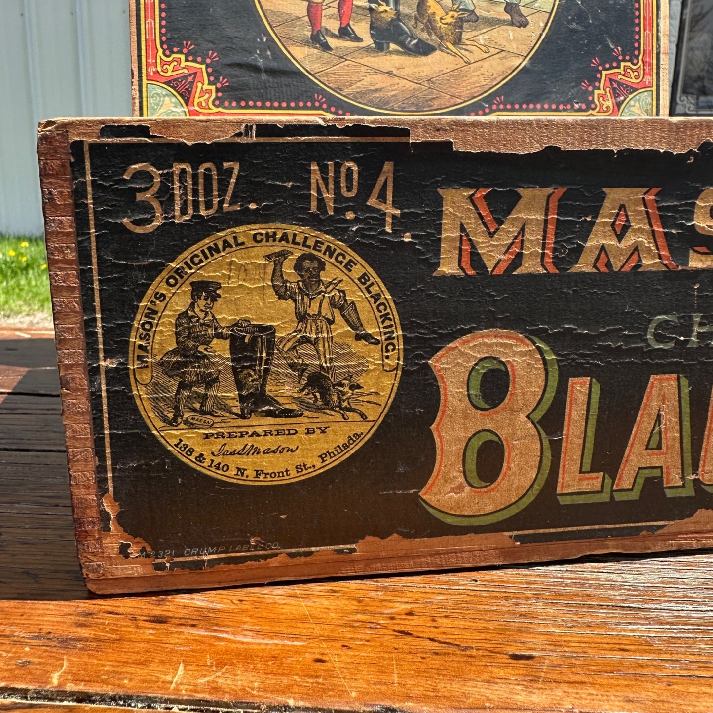 Early Mason's Blacking Early Litho Shoe Polish General Store Display Box Crate