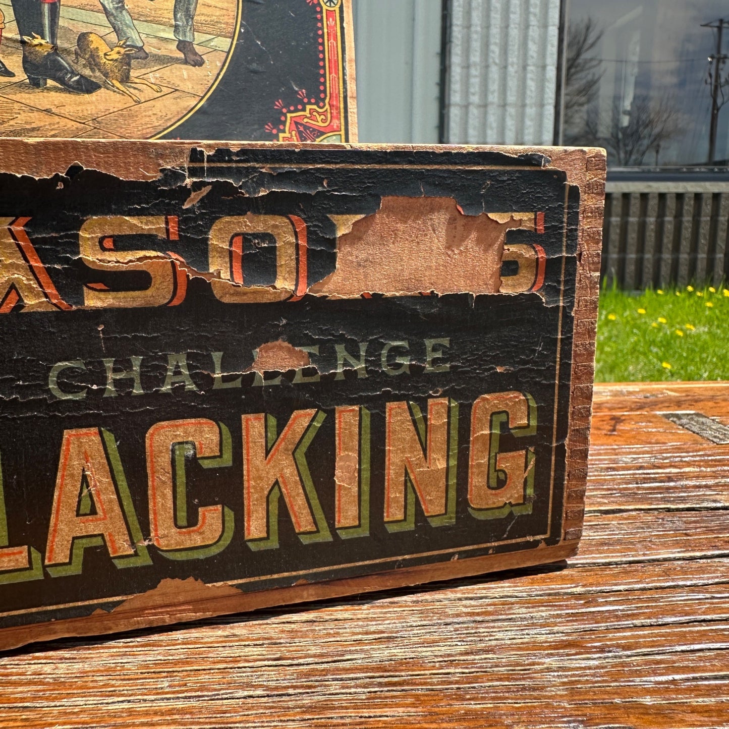 Early Mason's Blacking Early Litho Shoe Polish General Store Display Box Crate
