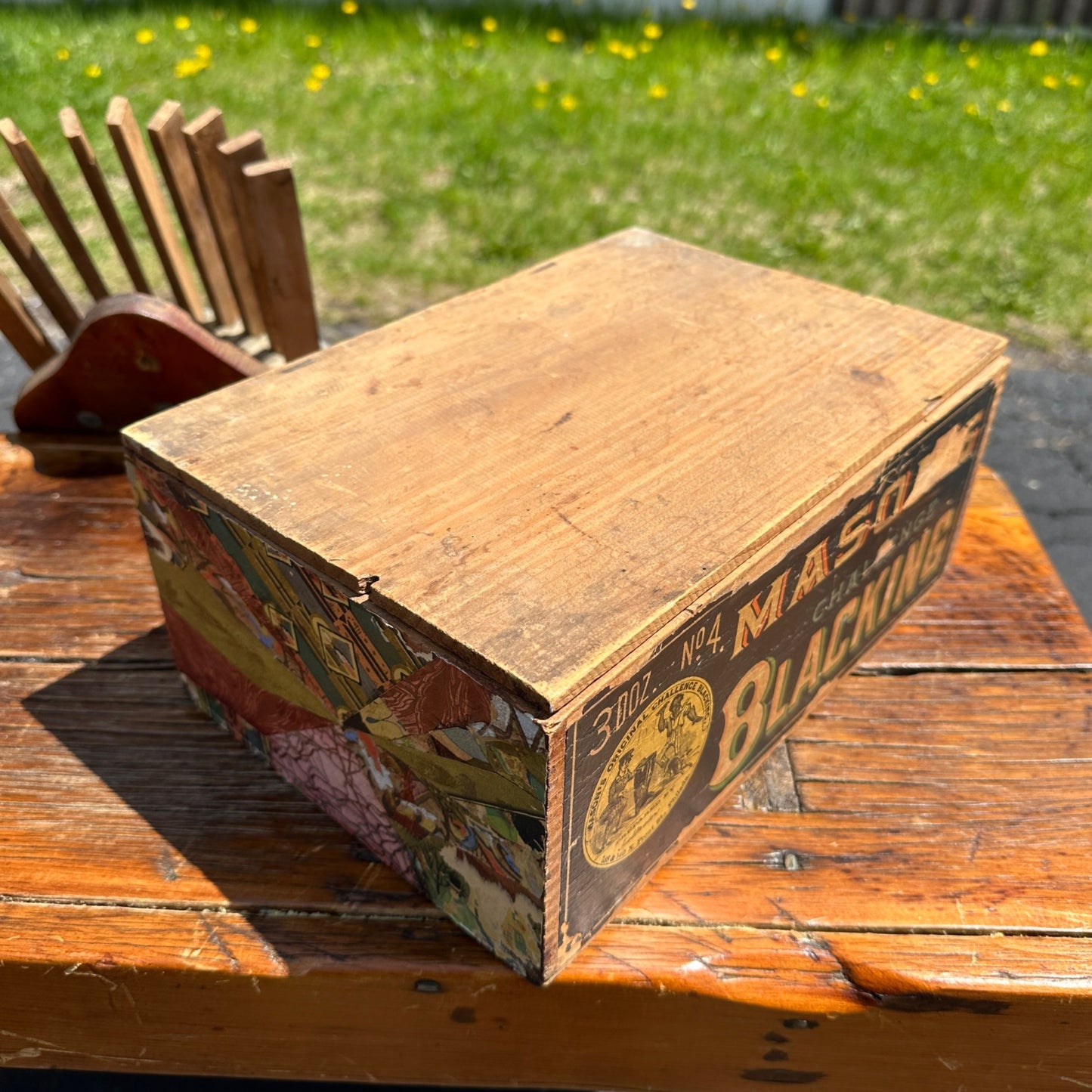 Early Mason's Blacking Early Litho Shoe Polish General Store Display Box Crate
