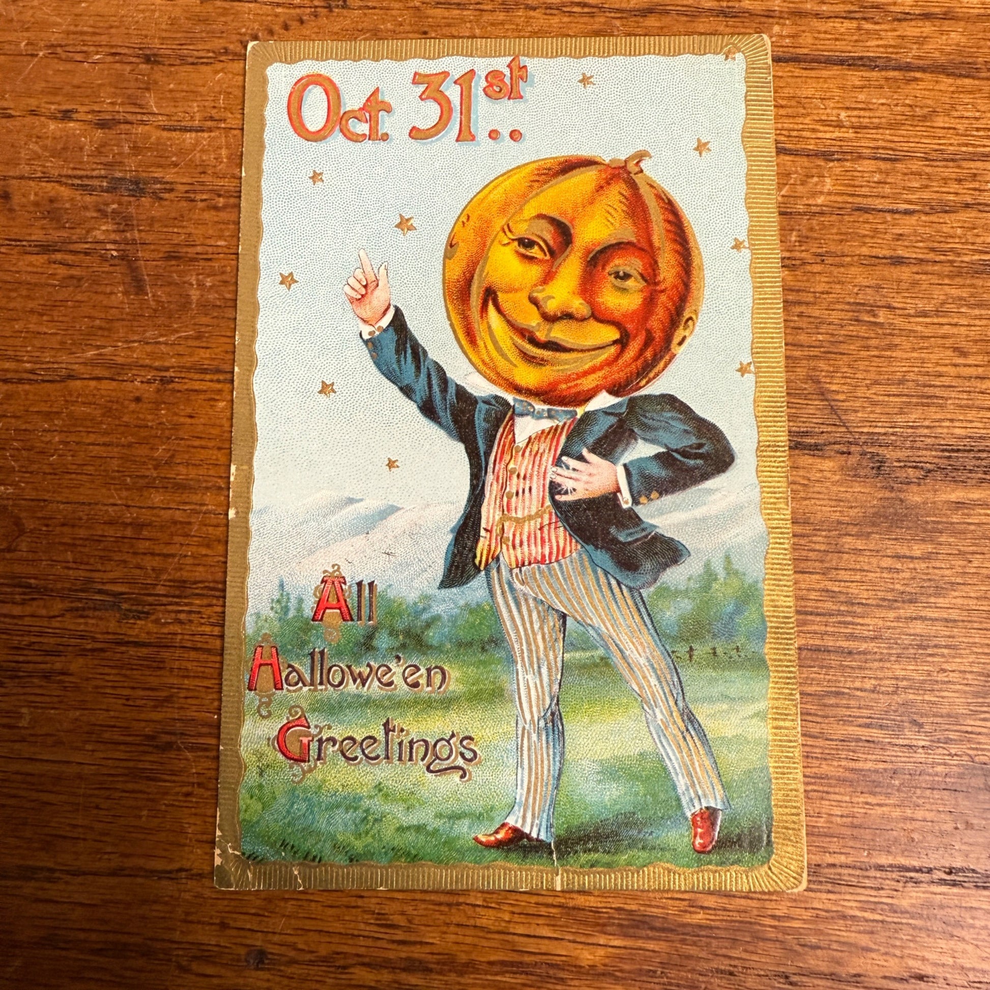 Vintage 1911 Halloween Postcard Gottschalk Oct. 31st Anthropomorphic