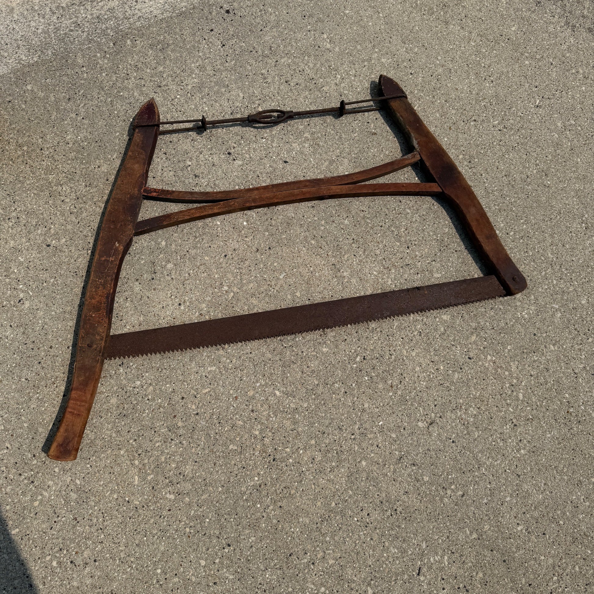 Antique Vintage Cross Cut Wood Buck Saw Bow Saw Tool Wooden Logging