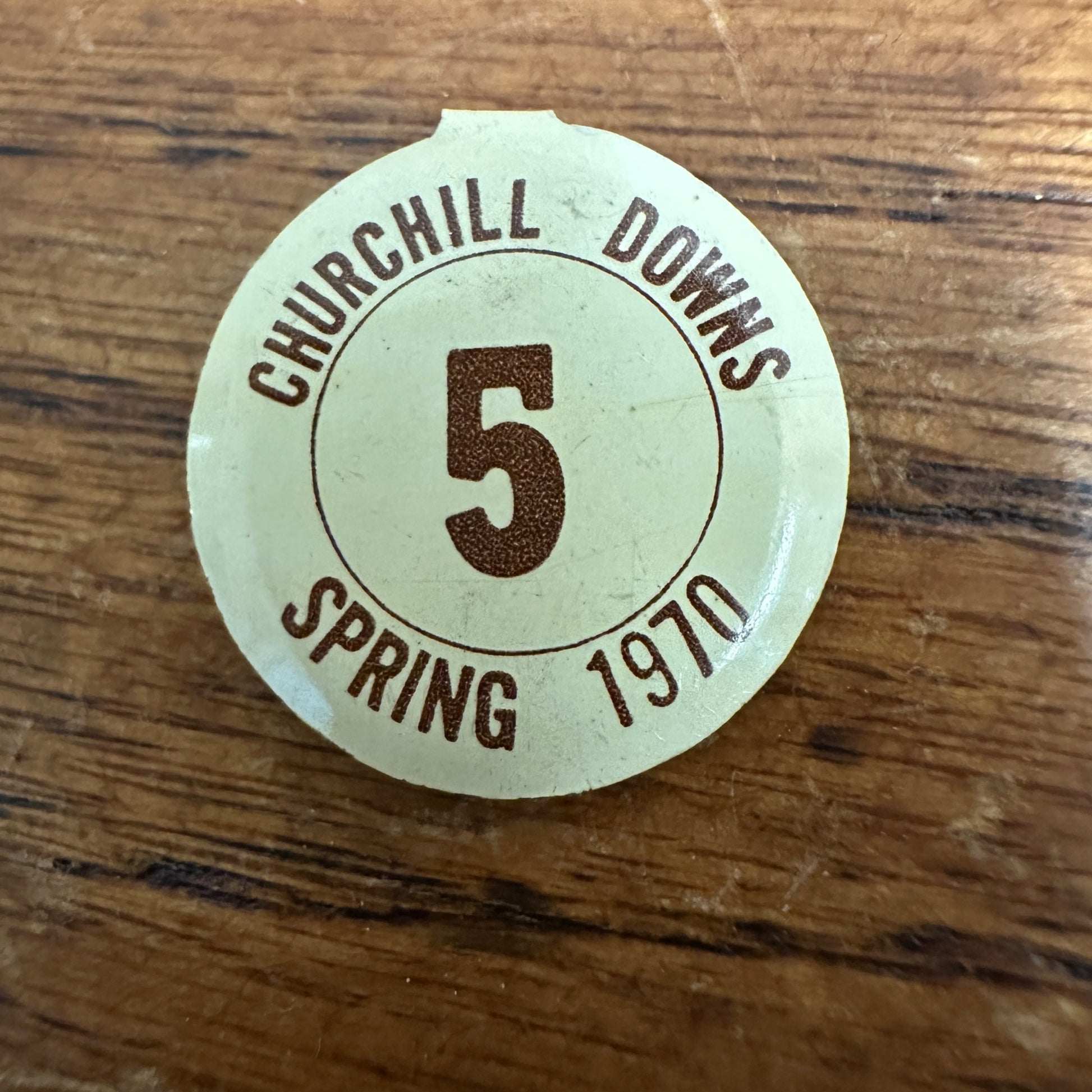 Vintage 1970 Churchill Downs Metal Tab Pin - Kentucky Derby Race Track