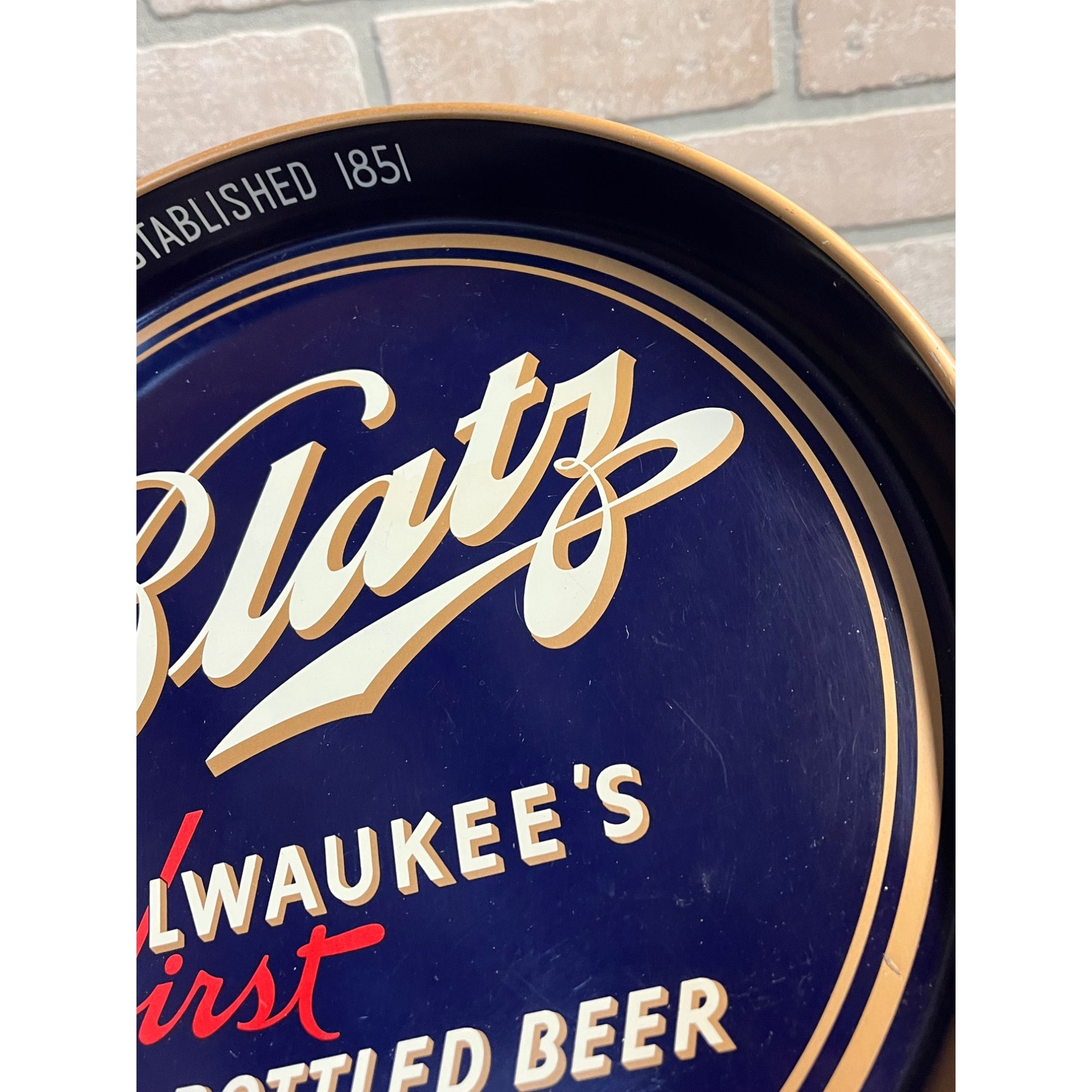 Vintage c1942 Blatz Milwaukee Beer Tray Wisconsin Wis 13" -- CLEAN