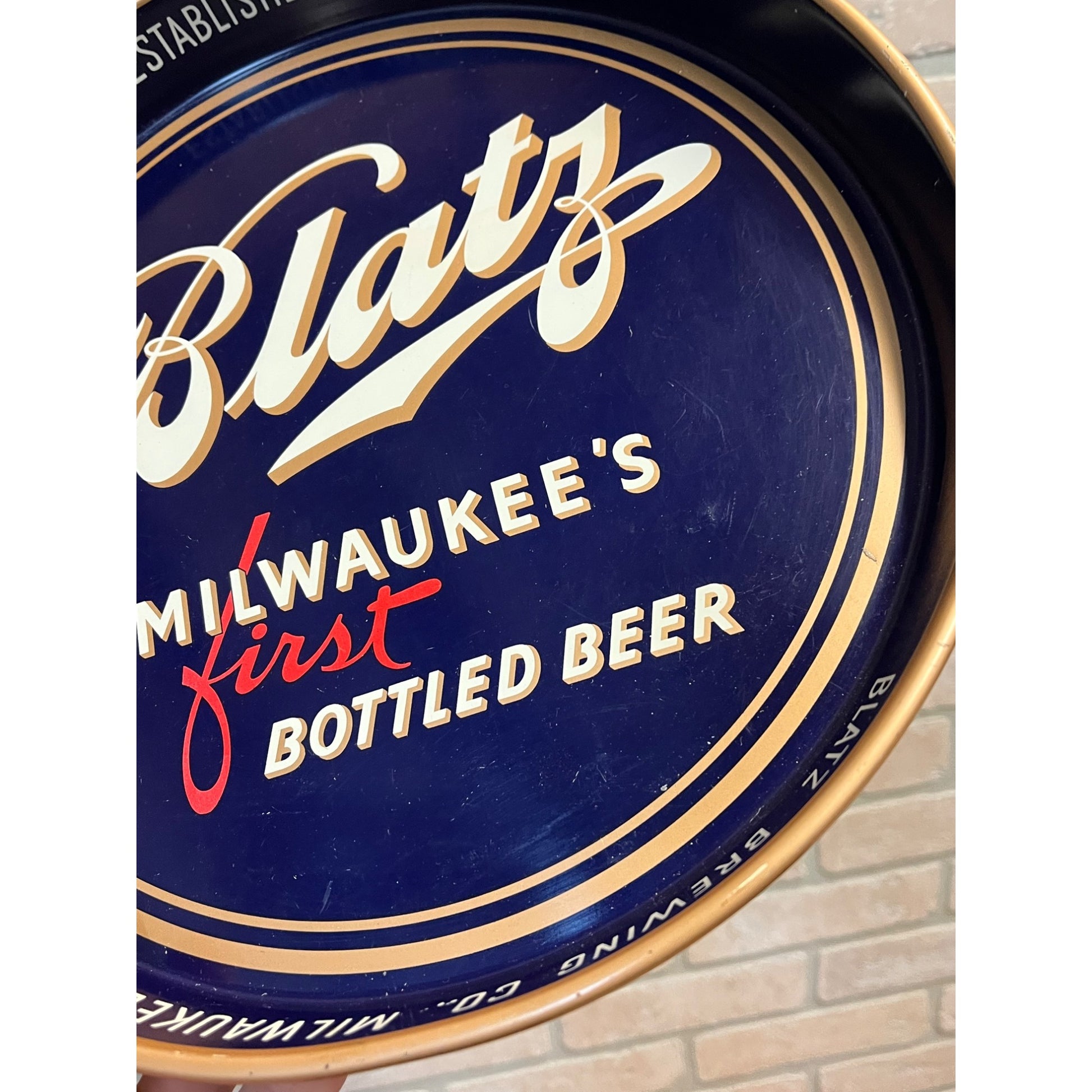 Vintage c1942 Blatz Milwaukee Beer Tray Wisconsin Wis 13" -- CLEAN