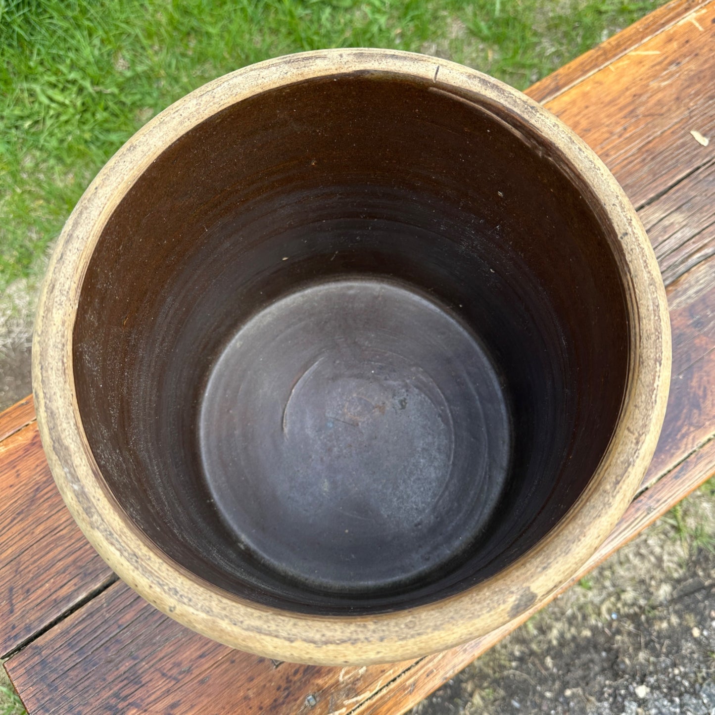 Antique 2 Gallon Salt Glaze Stoneware Crock Unmarked Cobalt #2