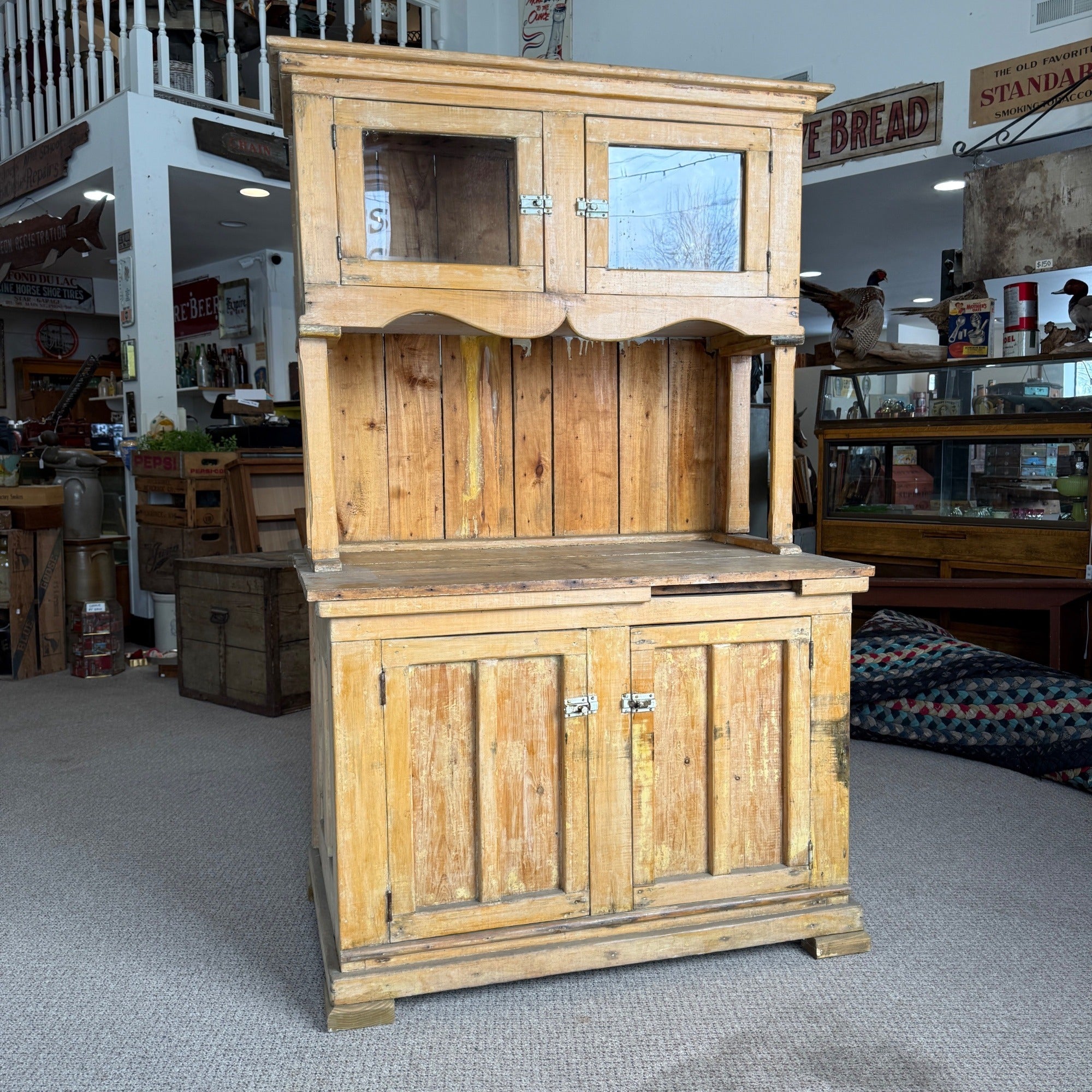Antique Primitive Bakers Bread-Making Cabinet Cupboard Kitchen Coffee, image size:2000x2000
