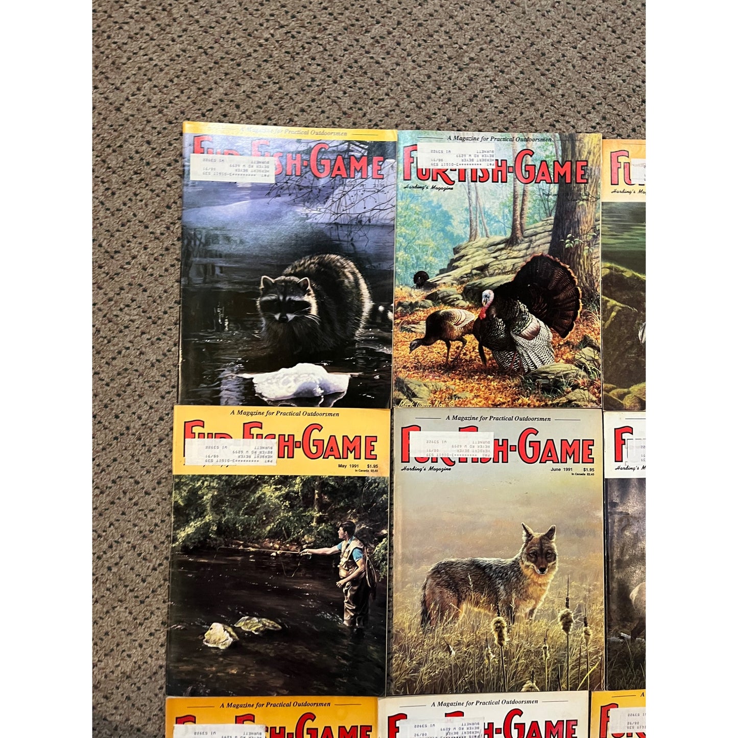 Vintage 1991 Fur, Fish, & Game Full Year Hunting Fishing Outdoorsman Magazines