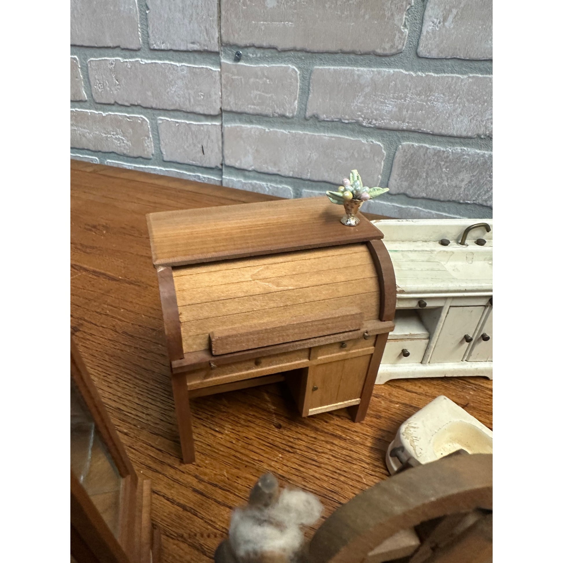 Vintage Dollhouse Furniture Lot 1:1 Scale Day Bed, Table, Highboy ++