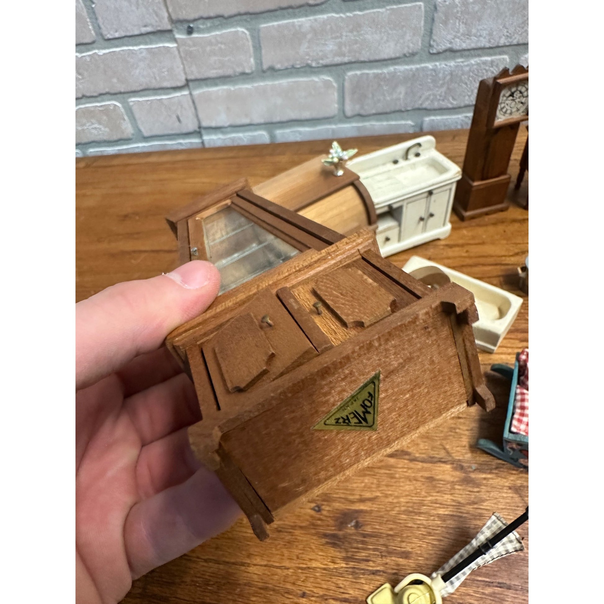 Vintage Dollhouse Furniture Lot 1:1 Scale Day Bed, Table, Highboy ++