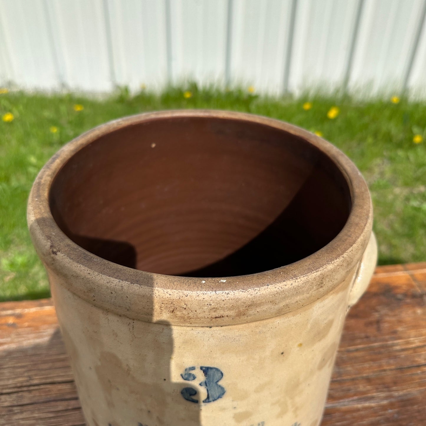 Antique 3 Gallon Hermann Milwaukee Wisconsin Stoneware Crock Salt Glaze
