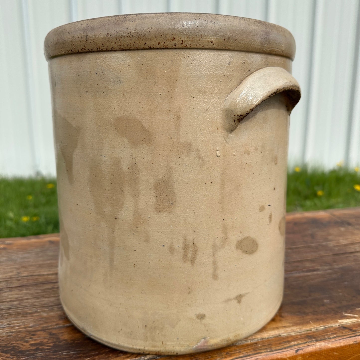 Antique 3 Gallon Hermann Milwaukee Wisconsin Stoneware Crock Salt Glaze