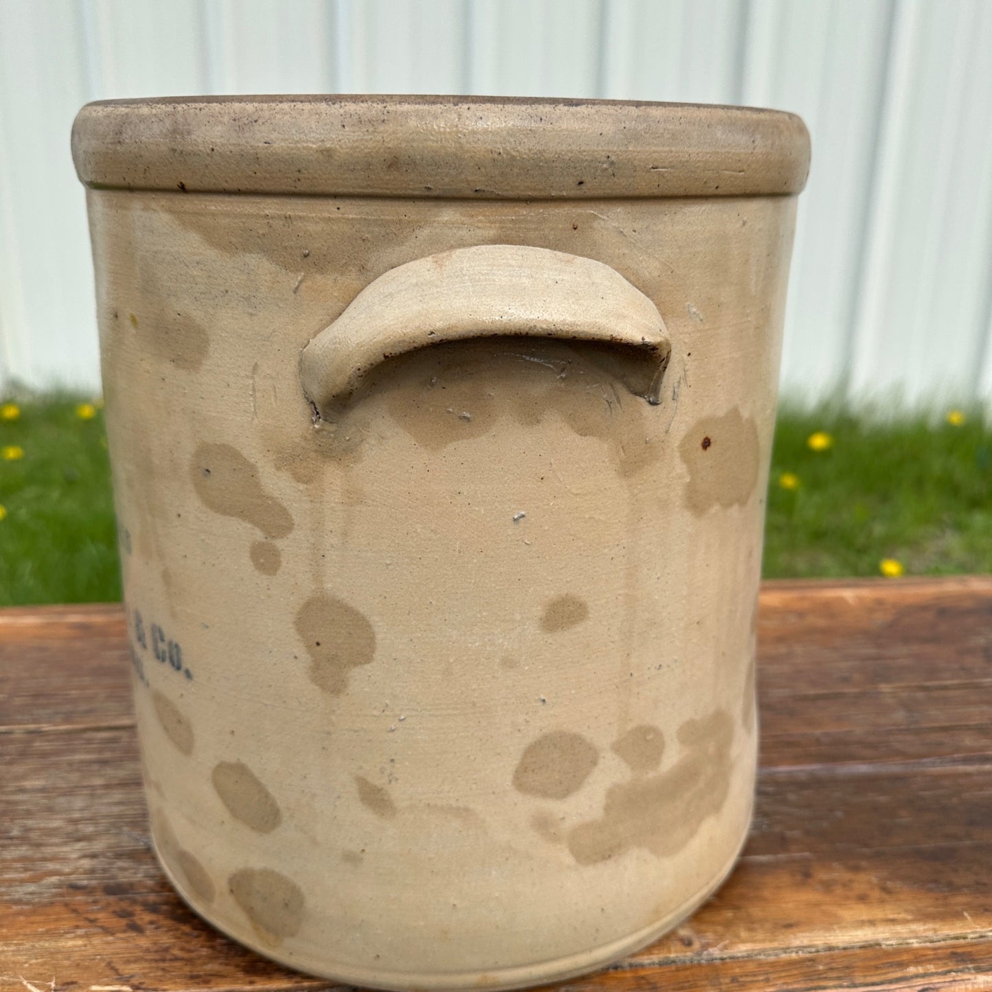 Antique 3 Gallon Hermann Milwaukee Wisconsin Stoneware Crock Salt Glaze