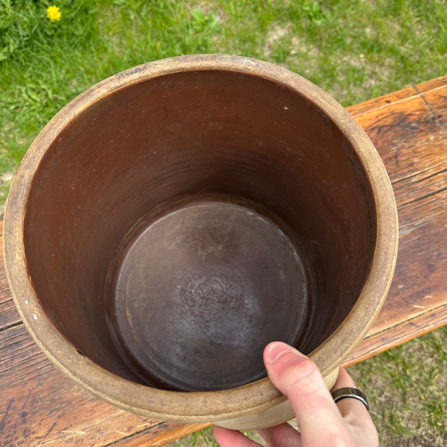 Antique 3 Gallon Hermann Milwaukee Wisconsin Stoneware Crock Salt Glaze