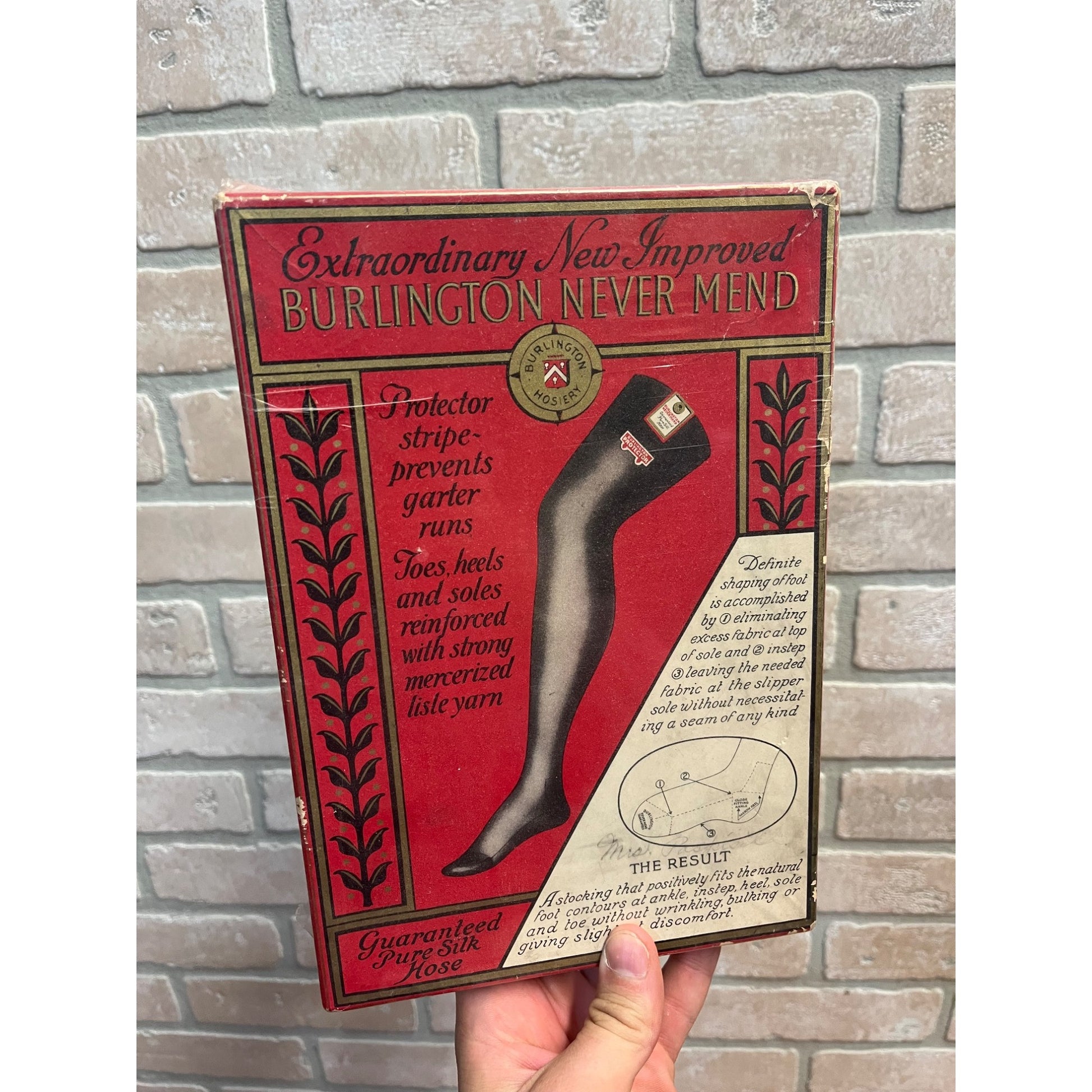 Vintage Burlington Hosiery Company Stockings Package Lingerie Silk Hose Box
