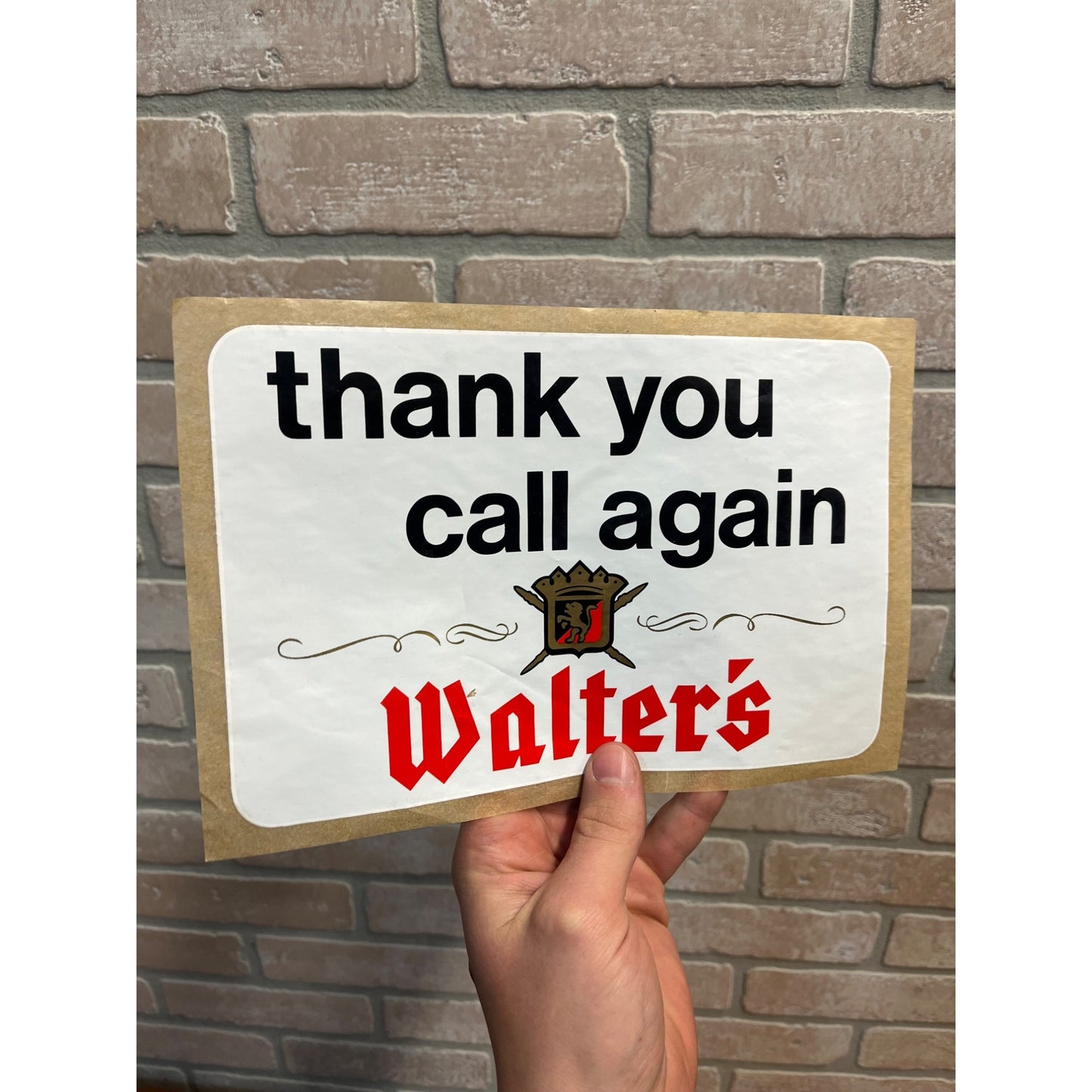 Original Walter's Keg Beer Eau Claire Wisconsin Wis Window Door Decal Sign