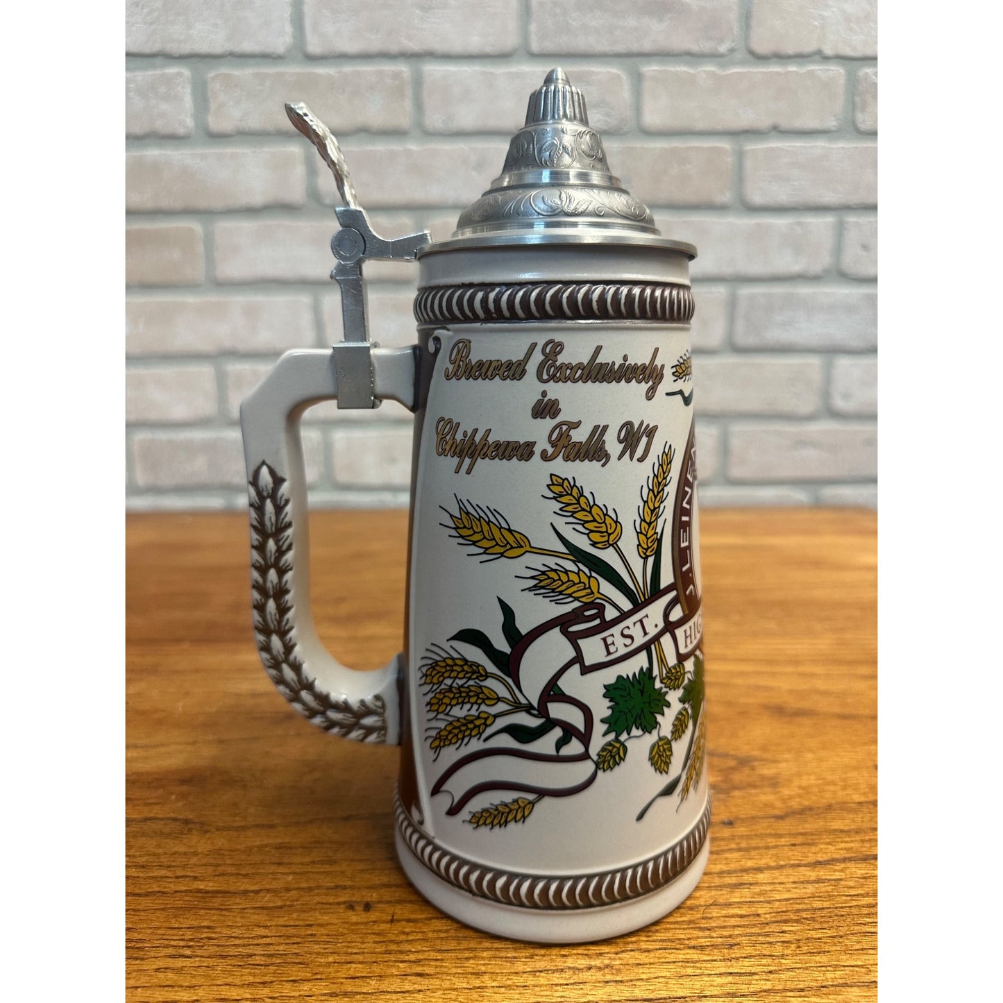 1995 Leinenkugels Bock Beer Lidded Stein From Germany