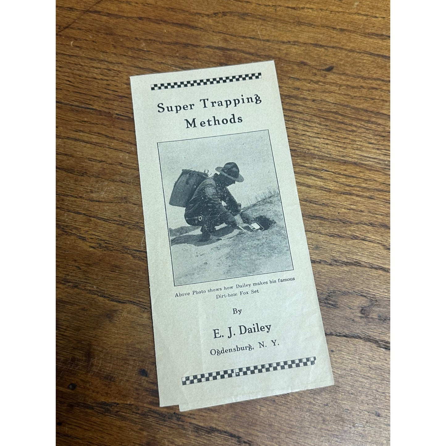 Vintage 1920s E. J. Dailey Super Trapping Methods Hunting Brochure Tips Guide