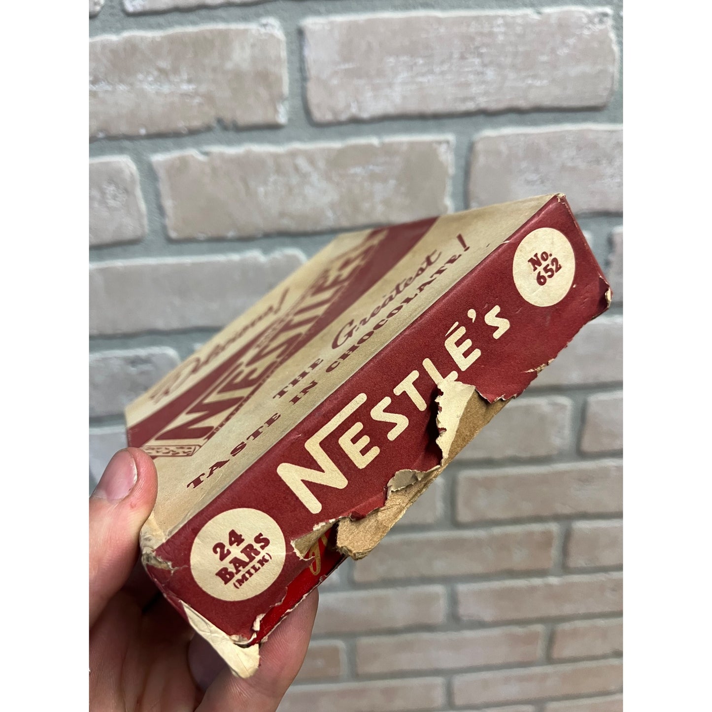 Vintage 1940s Nestle's Chocolate Candy Bar Empty Cardboard Display Box
