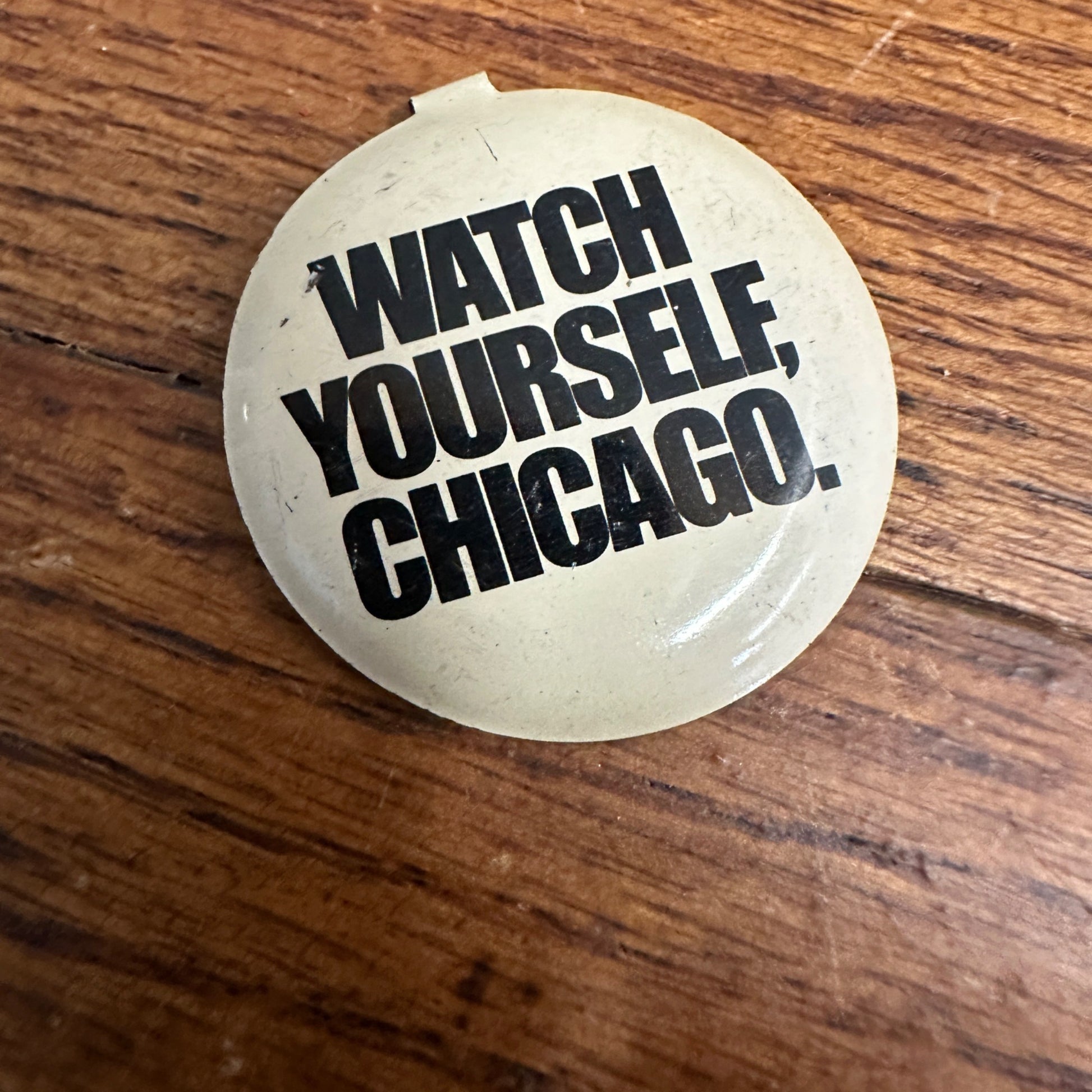 Vintage 1960s Vintage Watch Yourself Chicago WMAW-TV Channel 5 Tab Lapel Button