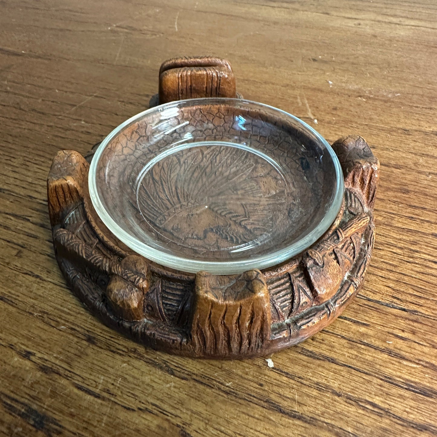 Vintage Syroco Style Art Deco Box Cigarette Case Ashtray Native American
