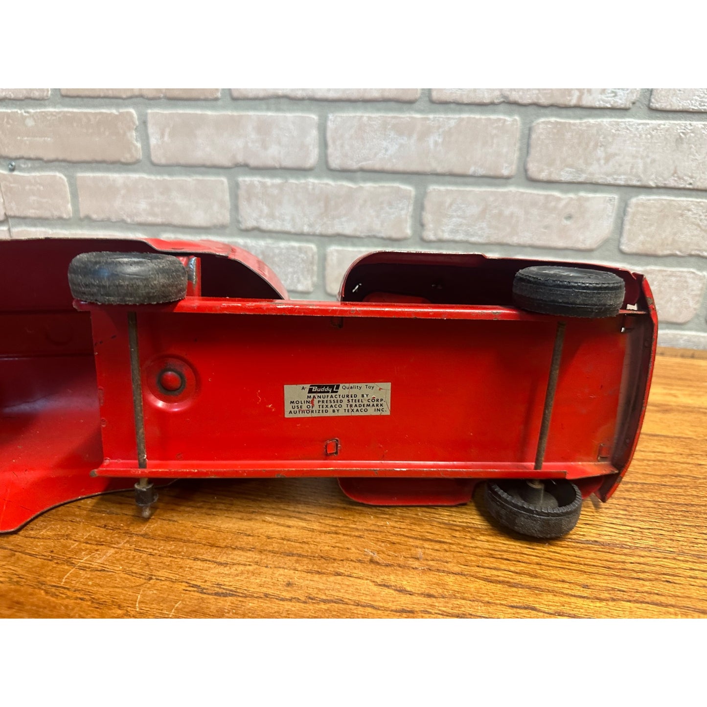 Vintage 1950s Buddy L Texaco Tanker Trailer & Truck Pressed Steel Toy