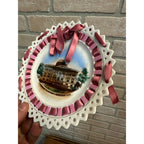 Vintage 1900s Oshkosh Wis Public Library 7" Fancy Plate w/ Lace - Made in Germany