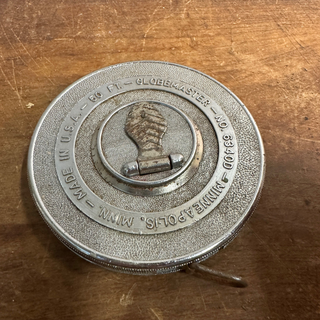 GLOBEMASTER 50FT STEEL TAPE MEASURE VINTAGE MADE IN USA #63400