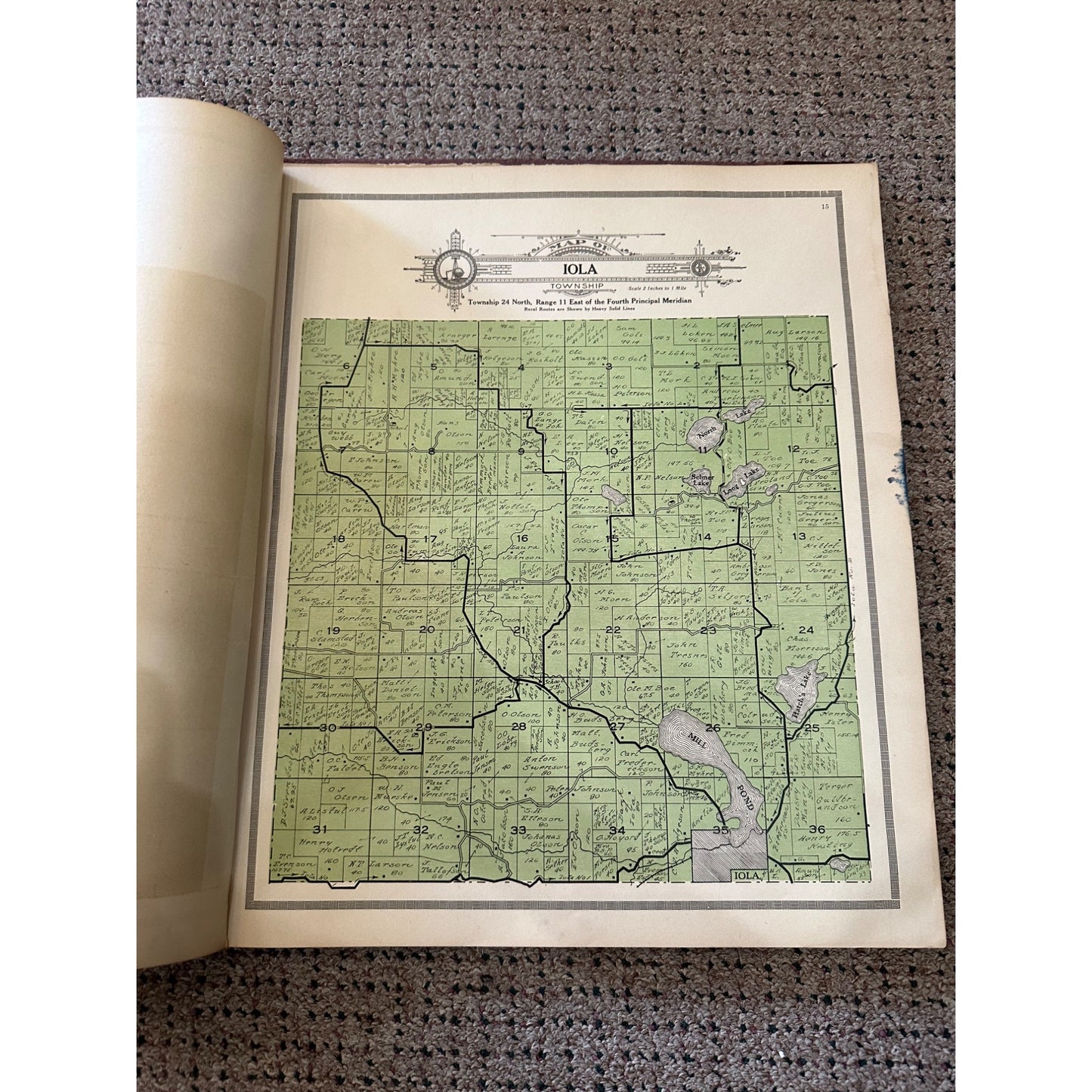 1912 Waupaca County Wisconin Plat Map History Book large Complete