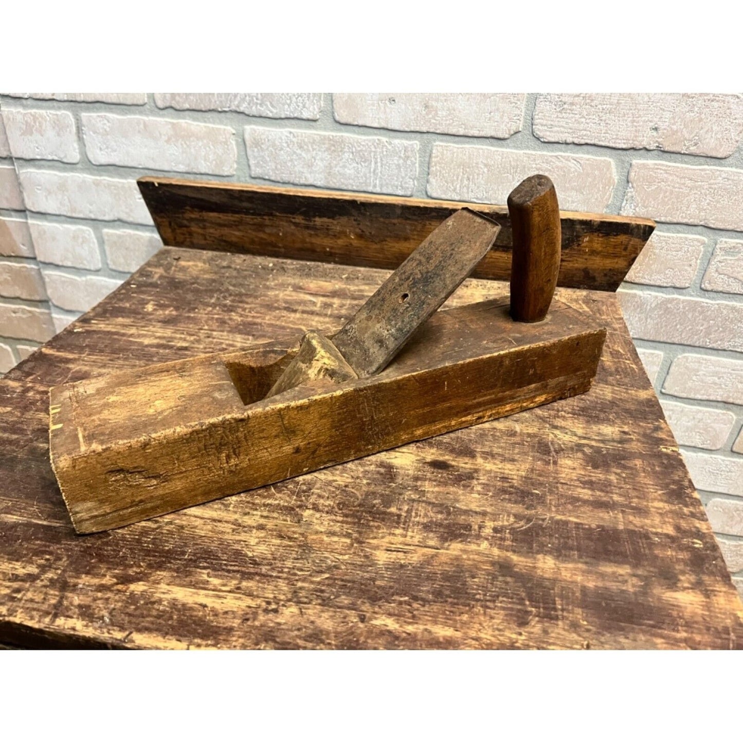 Antique 1890s 14" Woodworking Wood Plane Tool - Unbranded