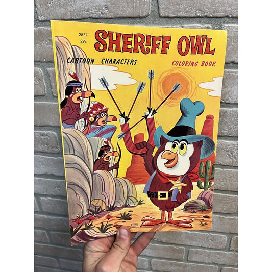 RARE Vintage 1969 Sheriff Owl Western Cartoon Coloring Book - Unused