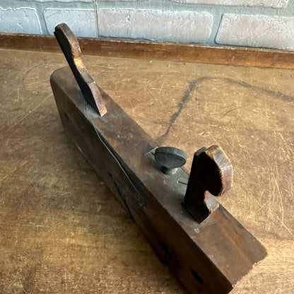 RARE Antique 1850s Wood Molding Plane Double Iron Adjustable Foot Odd - Dominick