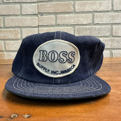 Vintage Boss Supply Inc Wasec Minnesota Denim Snapback Trucker Hat Cap