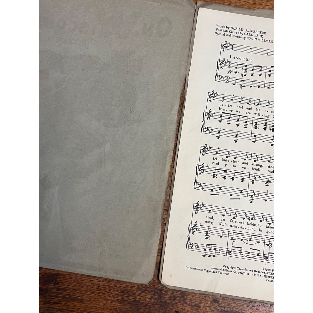 Vintage 1930s "On, Wisconsin" March Song Sheet Music Carl Beck Football UW Madison