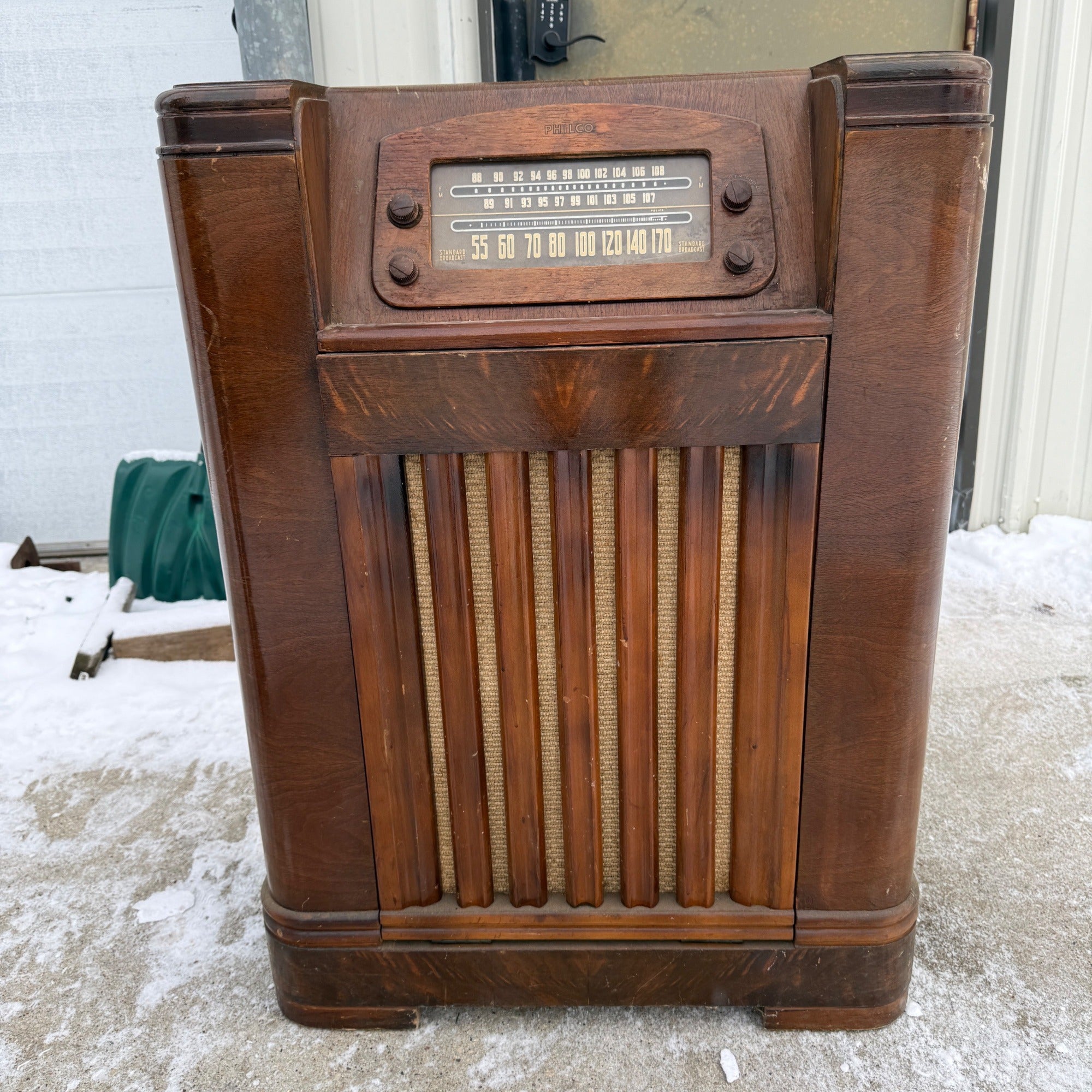 Vintage 1940s Art Deco Philco Radio Untested Record Player