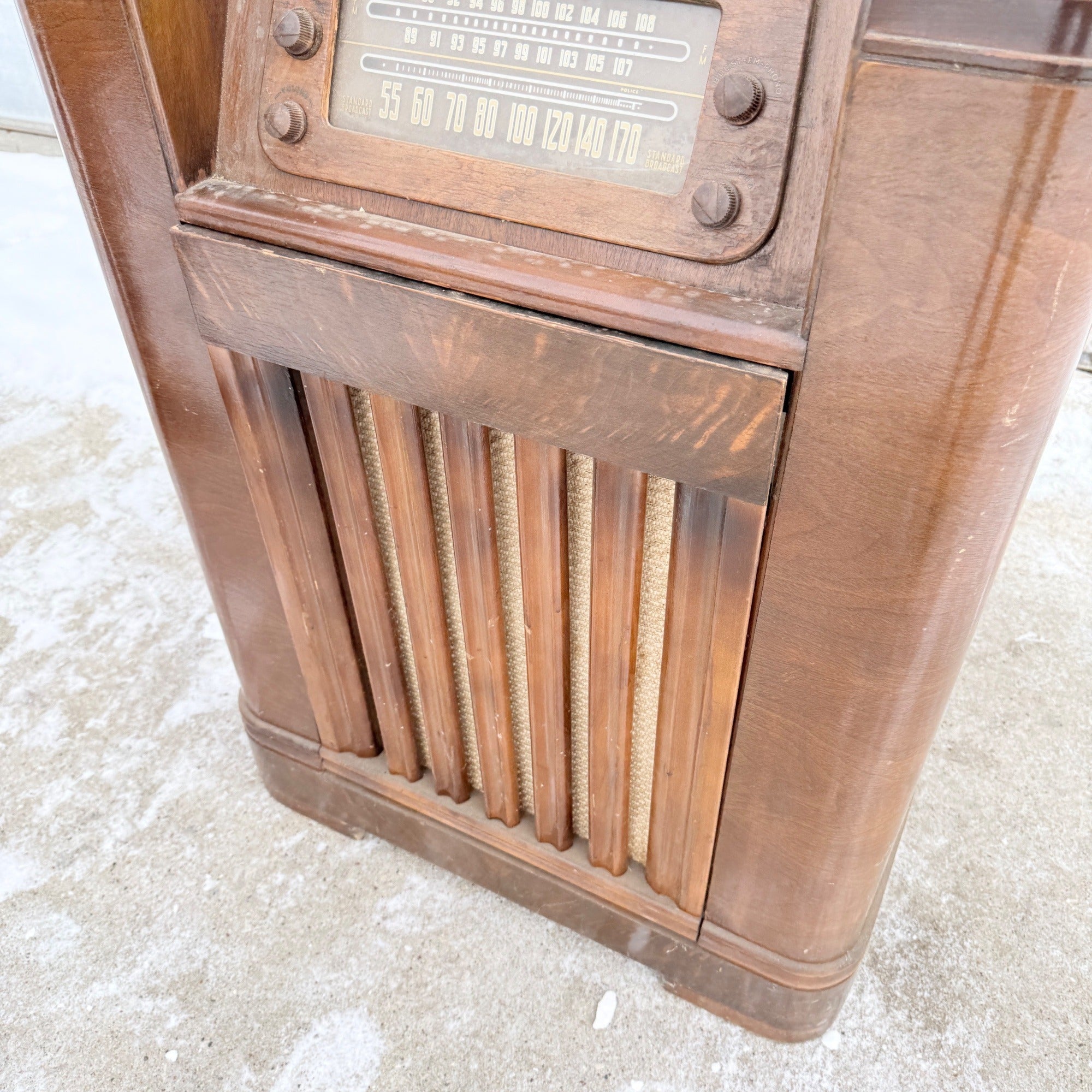 Vintage 1940s Art Deco Philco Radio Untested Record Player