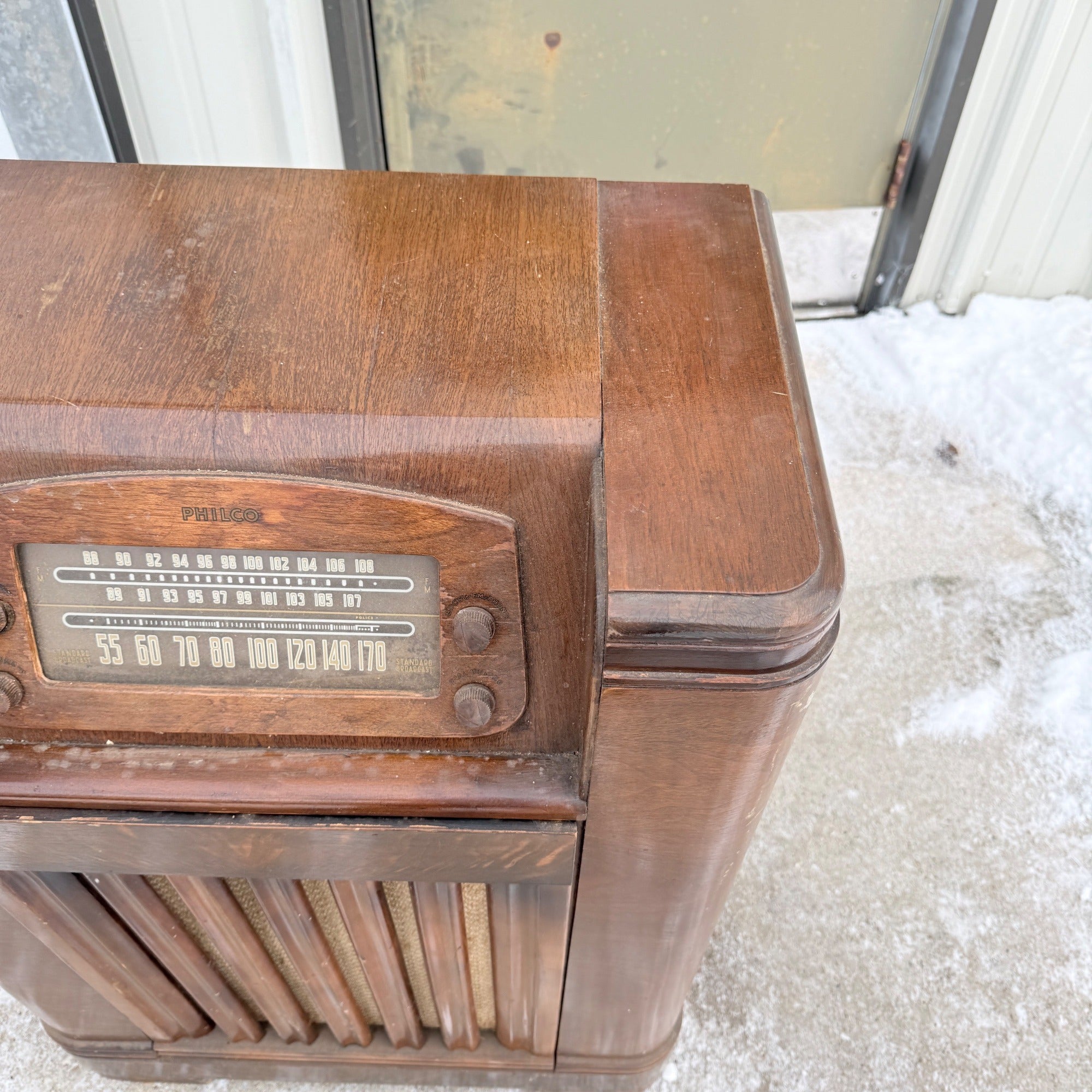 Vintage 1940s Art Deco Philco Radio Untested Record Player