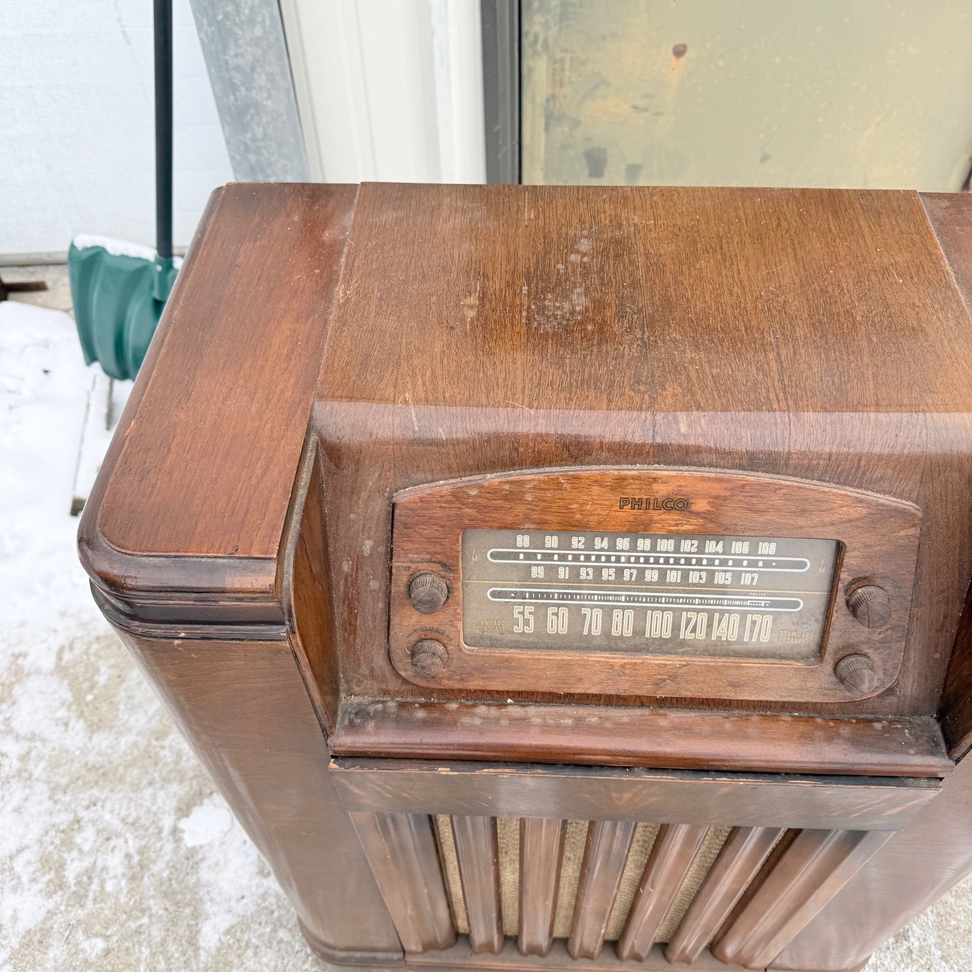 Vintage 1940s Art Deco Philco Radio Untested Record Player