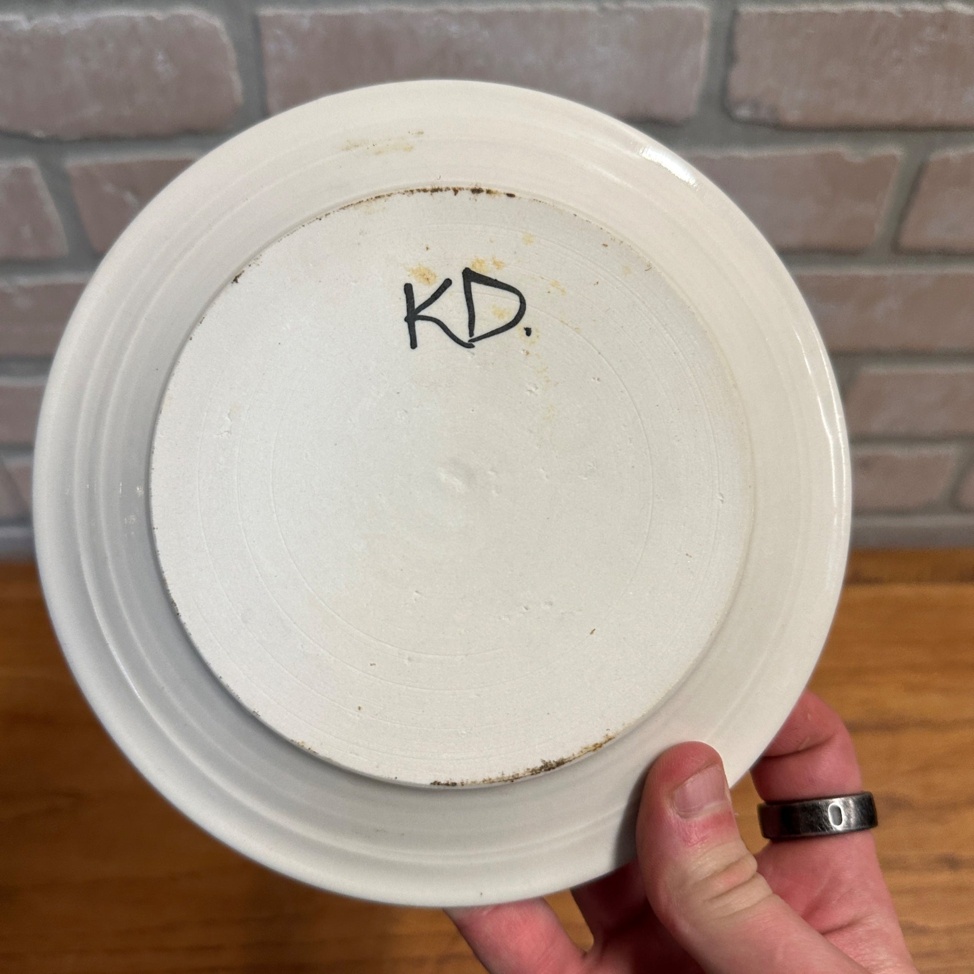 Pair (2) Karen Donleavy  Airedale Terrier Dessert Plates Ceramic Dog KD 6.75" Dia
