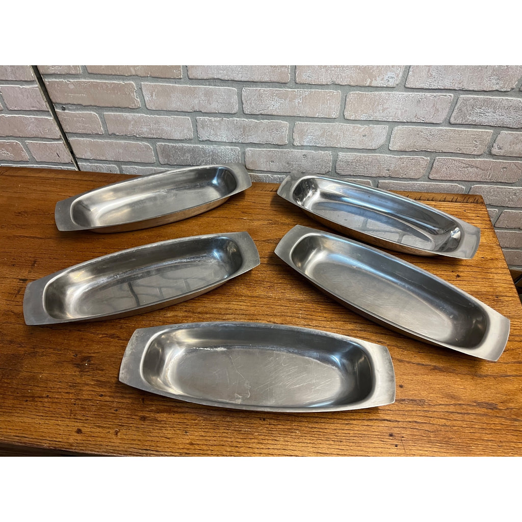 Vintage MCM Stainless Steel Serving Tray Platter Robert Welch Old Hall Set 5