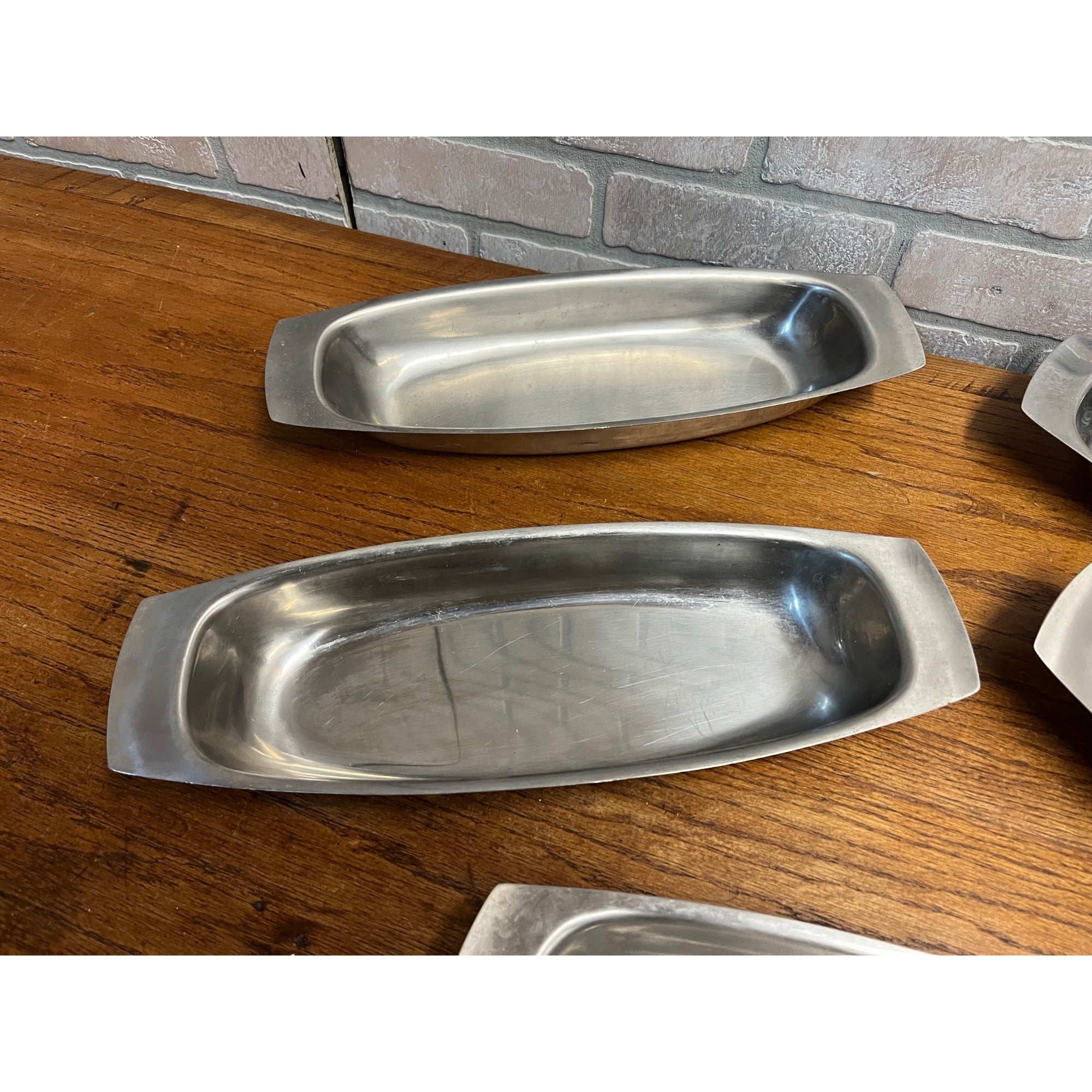 Vintage MCM Stainless Steel Serving Tray Platter Robert Welch Old Hall Set 5